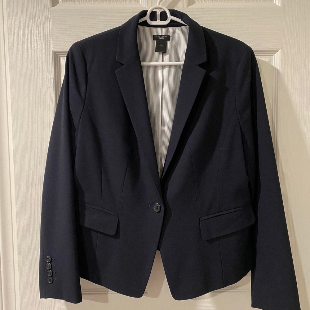 Ann Taylor Factory Navy Blazer size 12P (petite)